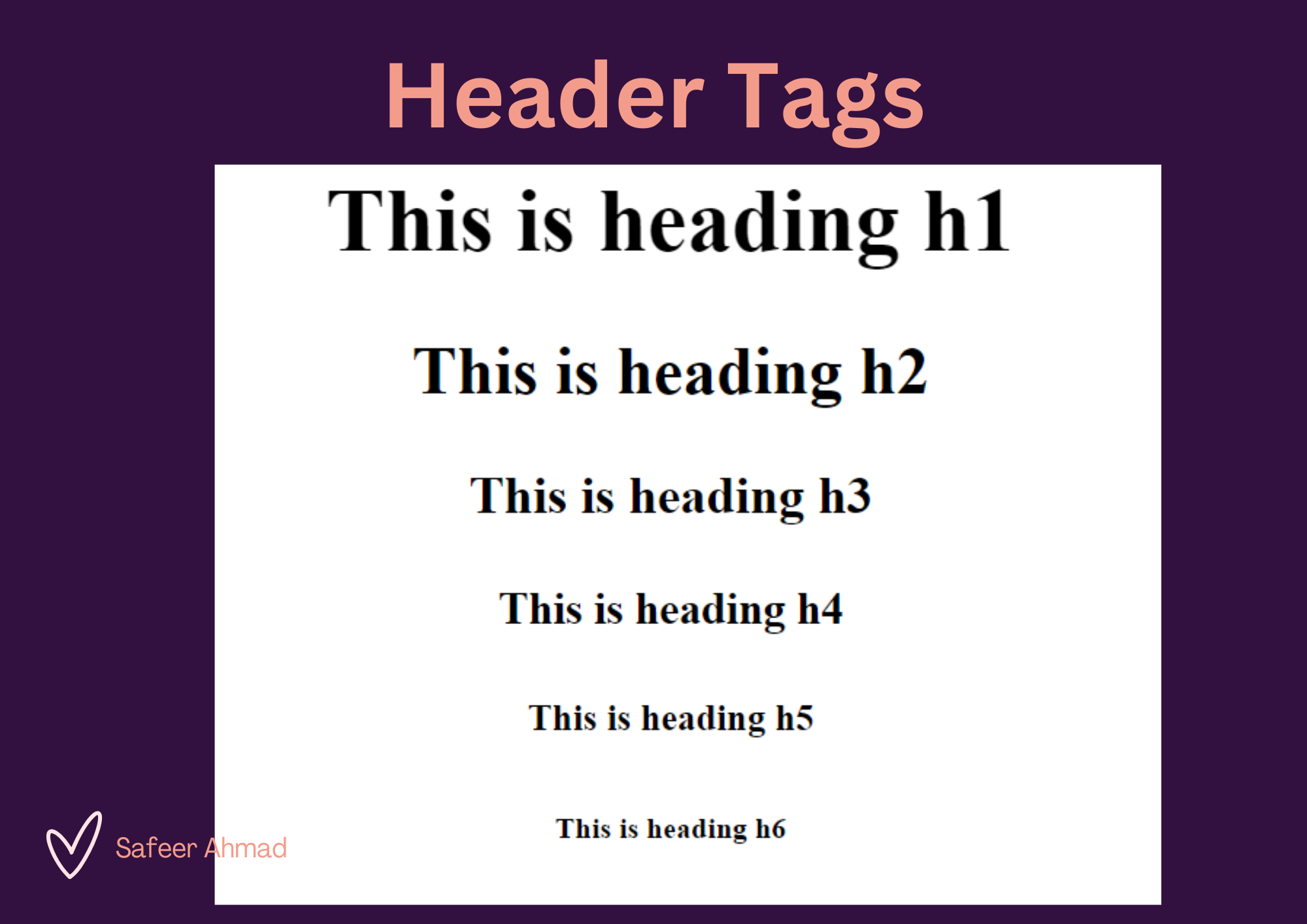 Header Tags By Safeer Ahmad